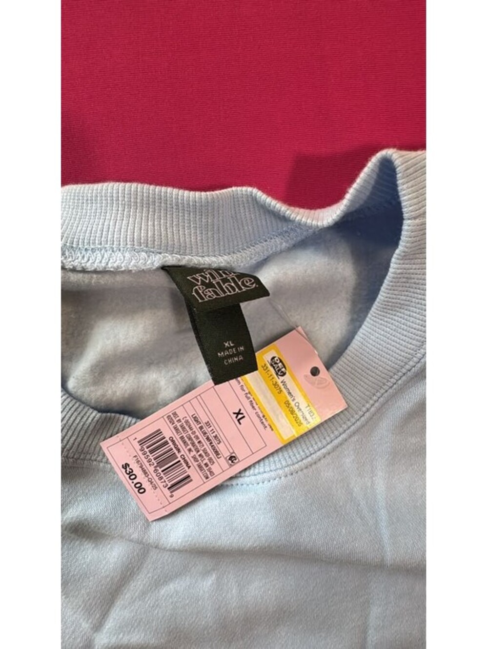 Wild Fable Light Blue Crewneck Sweatshirt Size XL Soft Fleece - Picture 5 of 5